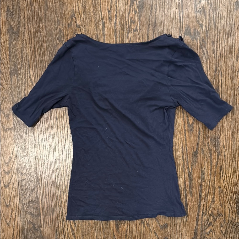 Express Navy Ruffled Top - Picture 7 of 7
